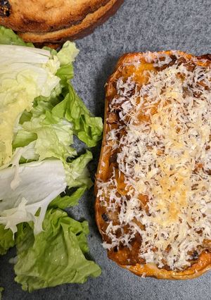 Une photo de Butternut farci aux marrons et champignons