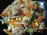 Vegetales salteados con pollo