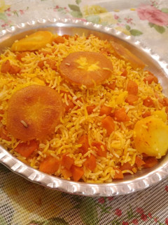 عکسی از دستور هویج پلو با سیب زمینی 🥕🥔