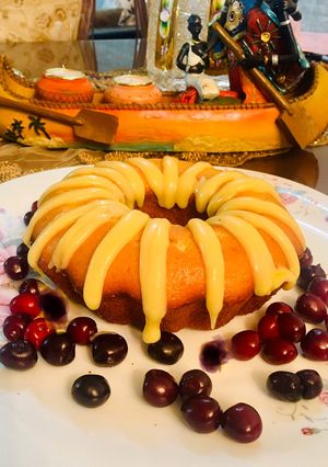 عکسی از دستور كيک ماست با مغزی كرمفيل🥮