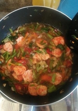 Foto resep Vegetable with fish meatball