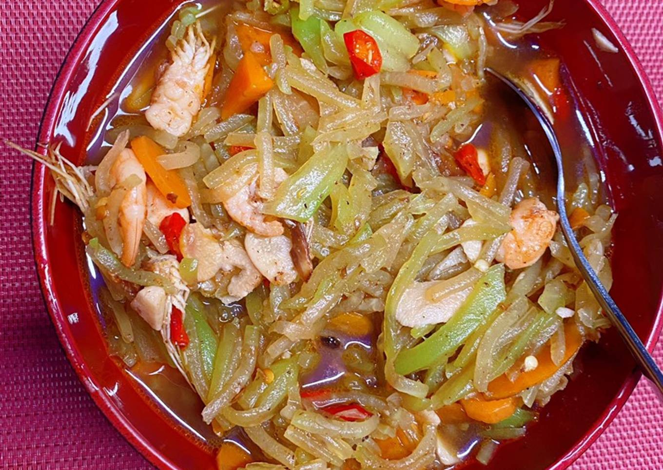 Tumis labu siam udang 👩🏻🍳👩🏻🍳