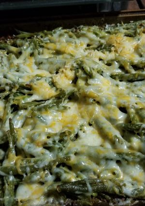 A picture of Roasted Cheesy Green Beans.