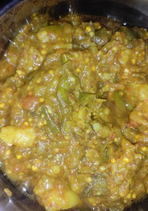 A picture of Aloo began ki sabzi.