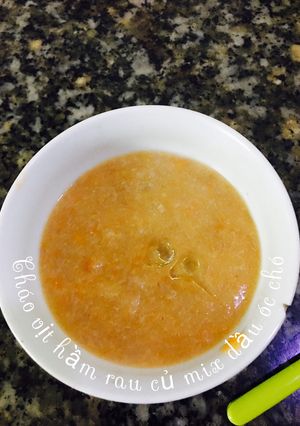 Hình của món Cháo vịt hầm rau củ mix dầu óc chó.