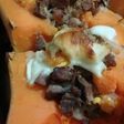 Zapallo relleno con sobras de asado