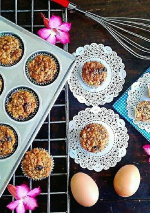 Foto resep Muffin Oatmeal Pisang dengan Kismis dan Chocochips