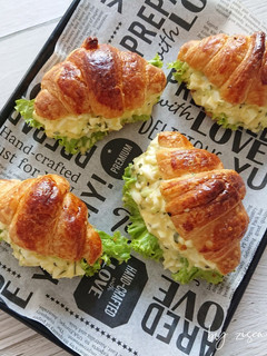 Foto resep Egg Salad Croissant Sandwiches