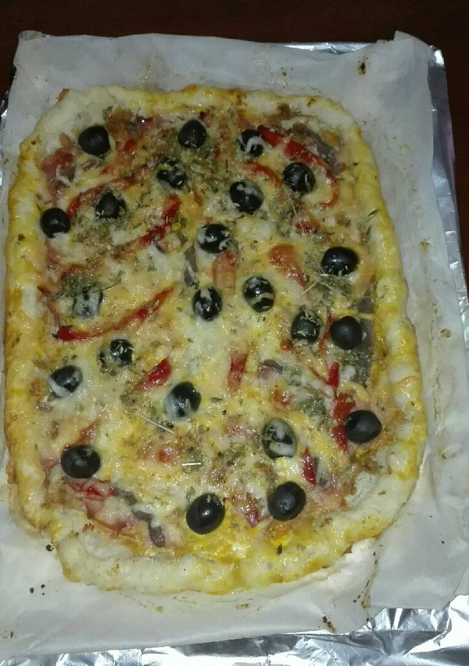 Una foto de Coca mediterránea de hojaldre