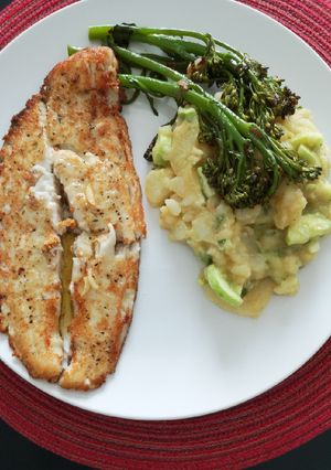 A picture of Flounder for lunch.