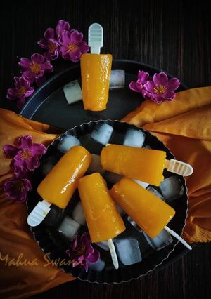 A picture of Mango Lassi Popsicles.