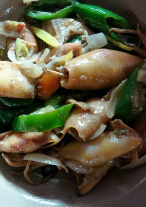 Foto resep Cumi cabe ijo (tumis cumi cabe ijo)