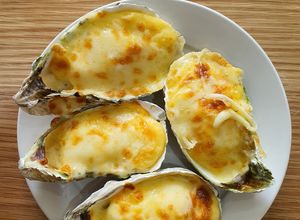 Hình của món Hàu nướng phô mai bằng nồi chiên không dầu.