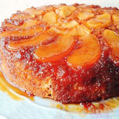 Apple cake with caramel A picture of Apple cake with caramel.