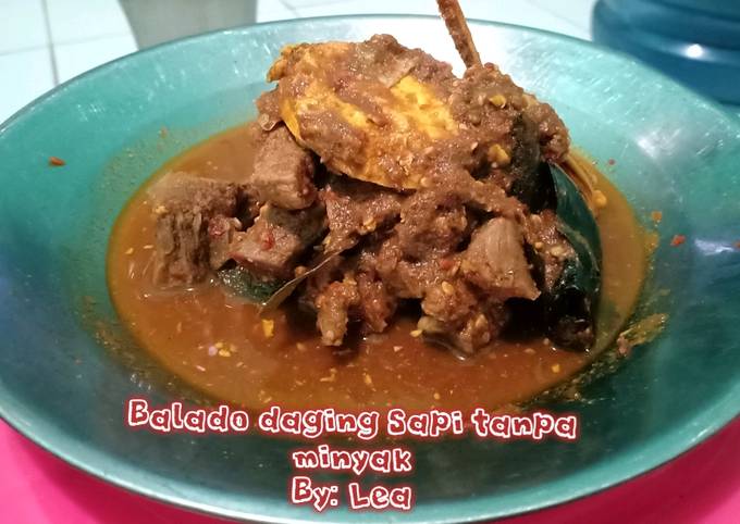 Clean food Balado daging sapi tanpa minyak