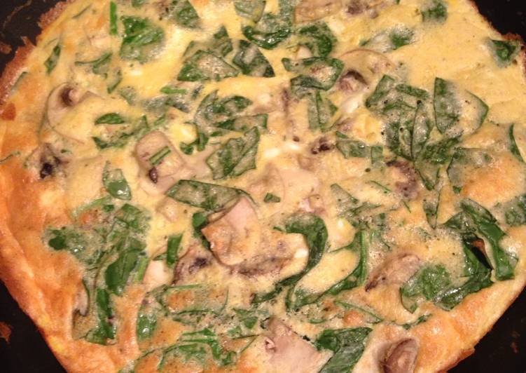 Steps to Make Super Quick Homemade Spinach & Mushroom Omelette