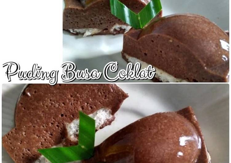 Puding busa coklat