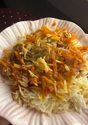 صورة لوصفة كبسة لحم بالجزر🥕