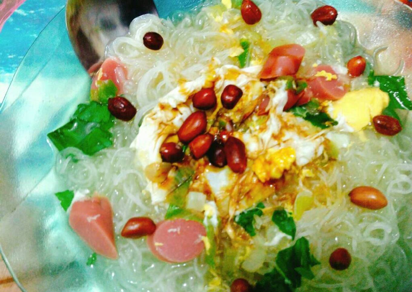 Bihun Rebus Tabur Kacang Mantap (tdk pedas cocok buat Baby)
