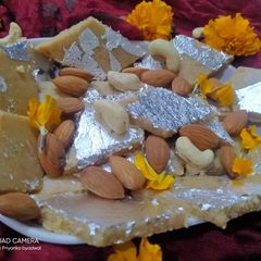 A picture of Instant Kaju badam katli (cashew and almond katli).