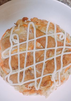 Hình của món #okonomiyaki (bánh xèo nhật bản).