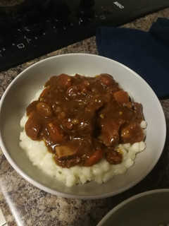 A picture of Samp and beef stew.