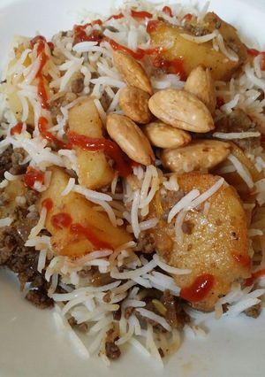 صورة لوصفة رز باكستاني باللحم المفروم