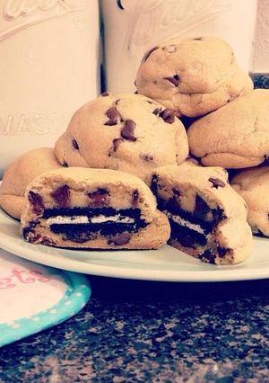 صورة لوصفة طريقة عمل كوكيز الشوكولا بحبات الاوريو