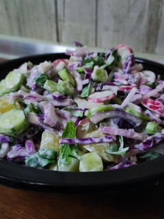 عکسی از دستور سالاد سیب زمینی و پیازچه😋