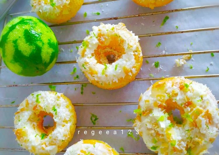 Resep Coconut key lime baked donuts | Bahan Membuat Coconut key lime baked donuts Yang Menggugah Selera