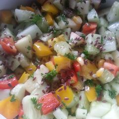 A picture of Cucumber Parsley salad.