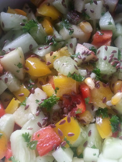 A picture of Cucumber Parsley salad.
