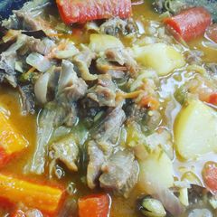 A picture of Indian style mutton stew.