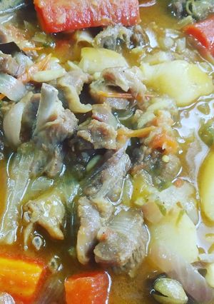 A picture of Indian style mutton stew.