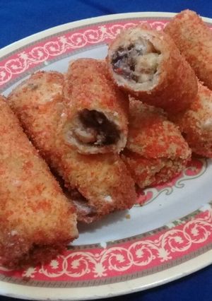 Foto resep Roti Gulung Goreng Isi Pisang Coklat Keju