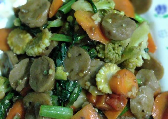 Capcay sayuran+bakso