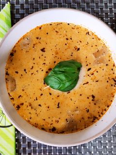 Habart burgonya 🥔 leves virslivel recept fotója
