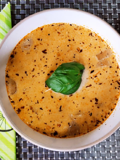 Habart burgonya 🥔 leves virslivel recept fotója
