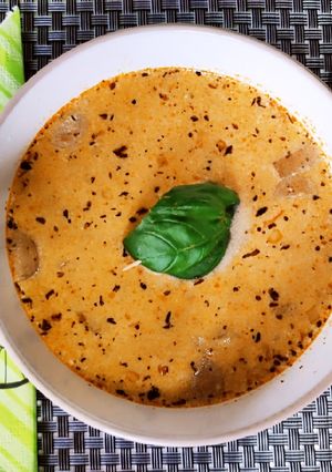 Habart burgonya 🥔 leves virslivel recept fotója