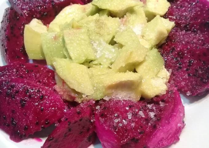 Cara Membuat Avocado mix dragon fruit&#39;s less sugar, simpel yummy yang Bisa Manjain Lidah