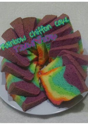 Foto resep Rainbow Chiffon Cake