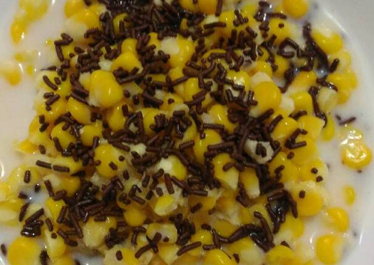 Sweet corn with milk chocolate