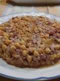Garbanzos de bote con gelee de butifarra blanca de Graus