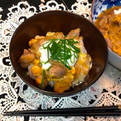 A picture of Japanese Chicken and Egg with Rice.