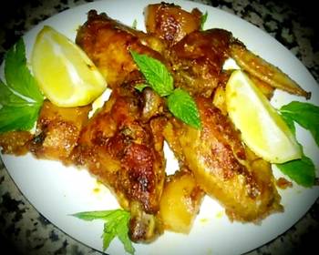 Ultimate Making Recipe Oven Grilled Chicken Wings With Potato In Awesome Sauce Restaurant Style