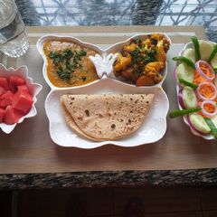 A picture of Cauliflower n Potatoes with daal n roti#My staple food recipe co.