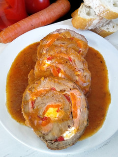 Una foto de Vacío de ternera relleno, receta de mi madre {en olla rápida}