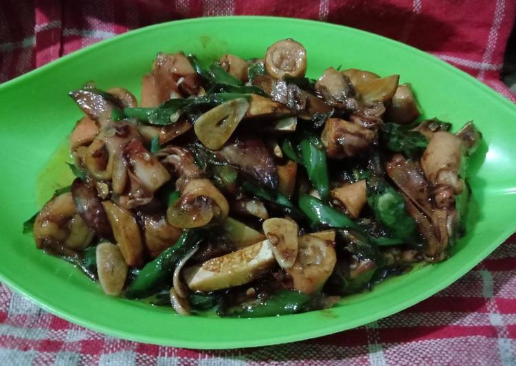 Masakan Populer Cumi jengkol cabai ijo Ala Warung