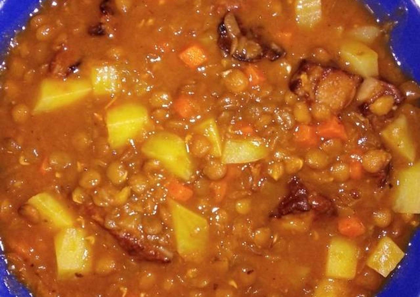 Guiso de lentejas (casi light)