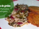 Arroz de grelos com panados de beringela